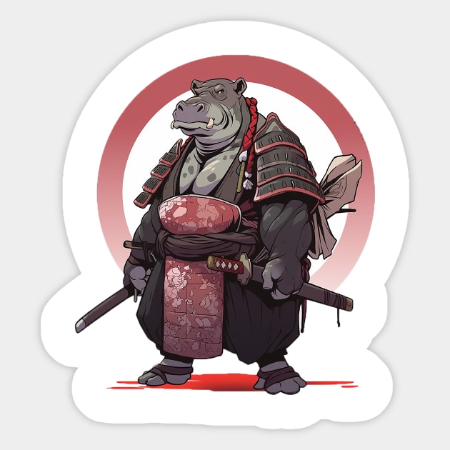 hippo Sticker by fancy ghost